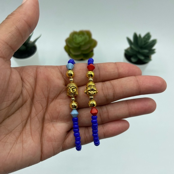 Buddha Head Tibetan Style Stretch Bead Bracelet Set - Picture 6 of 12